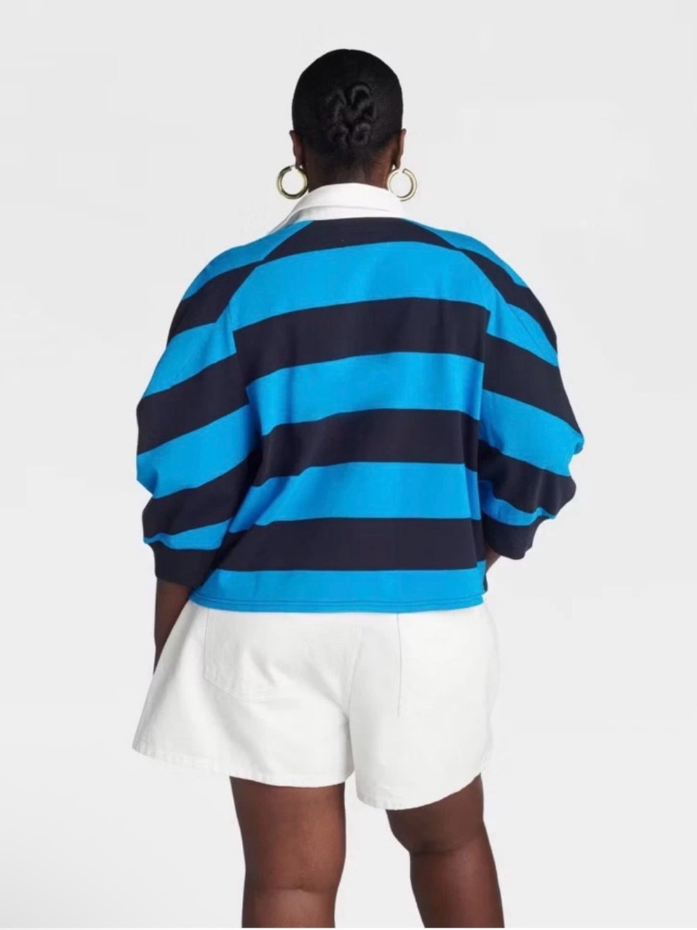 KBB by KAHLANA XL Striped crewneck with White Collar - Picture 2 of 4